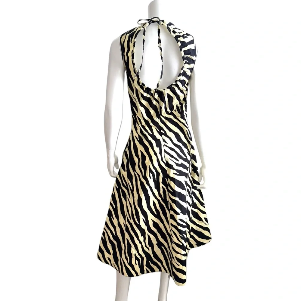 Proenza Schouler White Label Zebra Midi Dress Size 4 Cotton - Picture 8 of 11